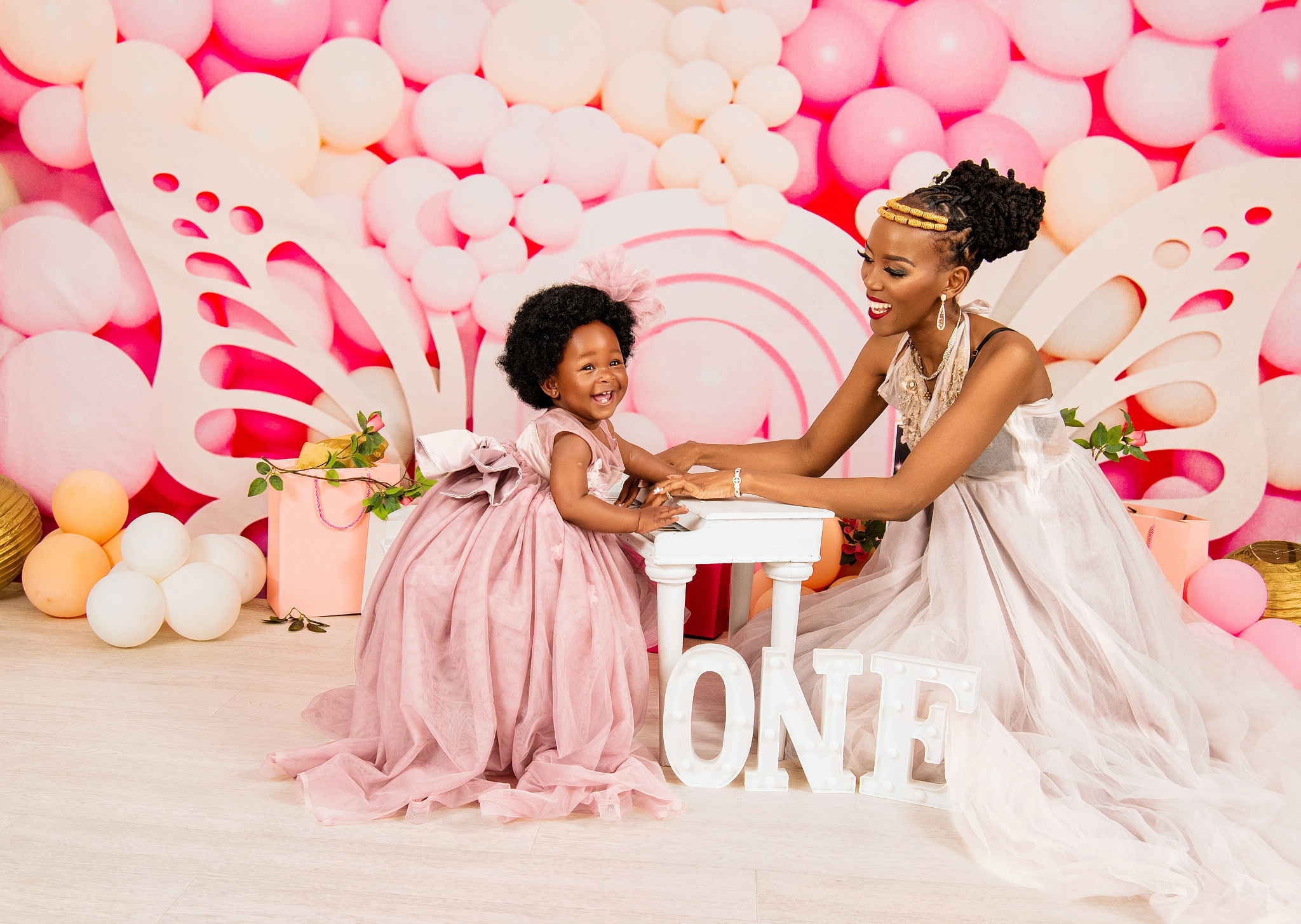 Pink butterfly first birthday photoshoot Polokwane