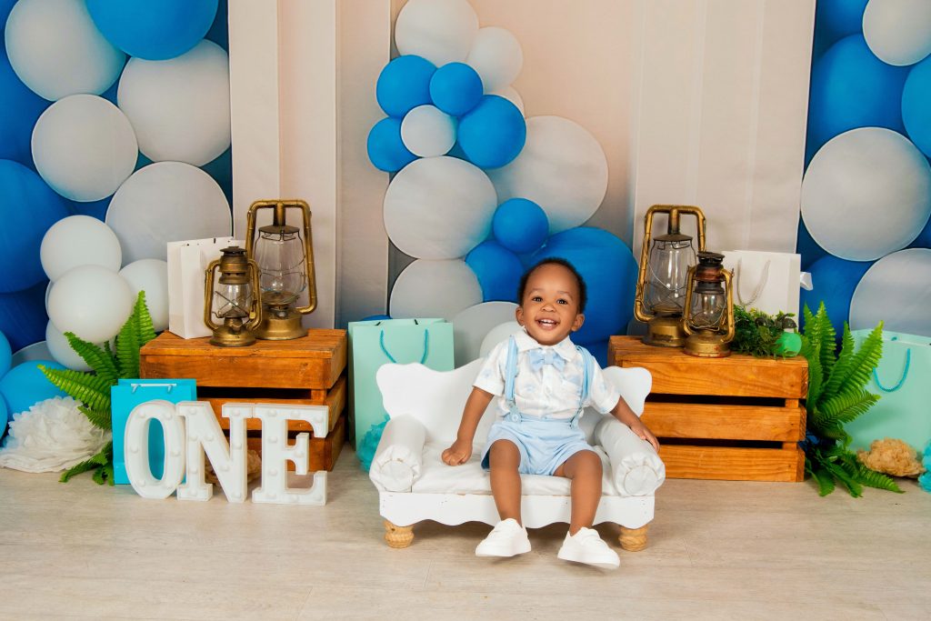 Boy first birthday cakesmash photoshoot in Polokwane Studio