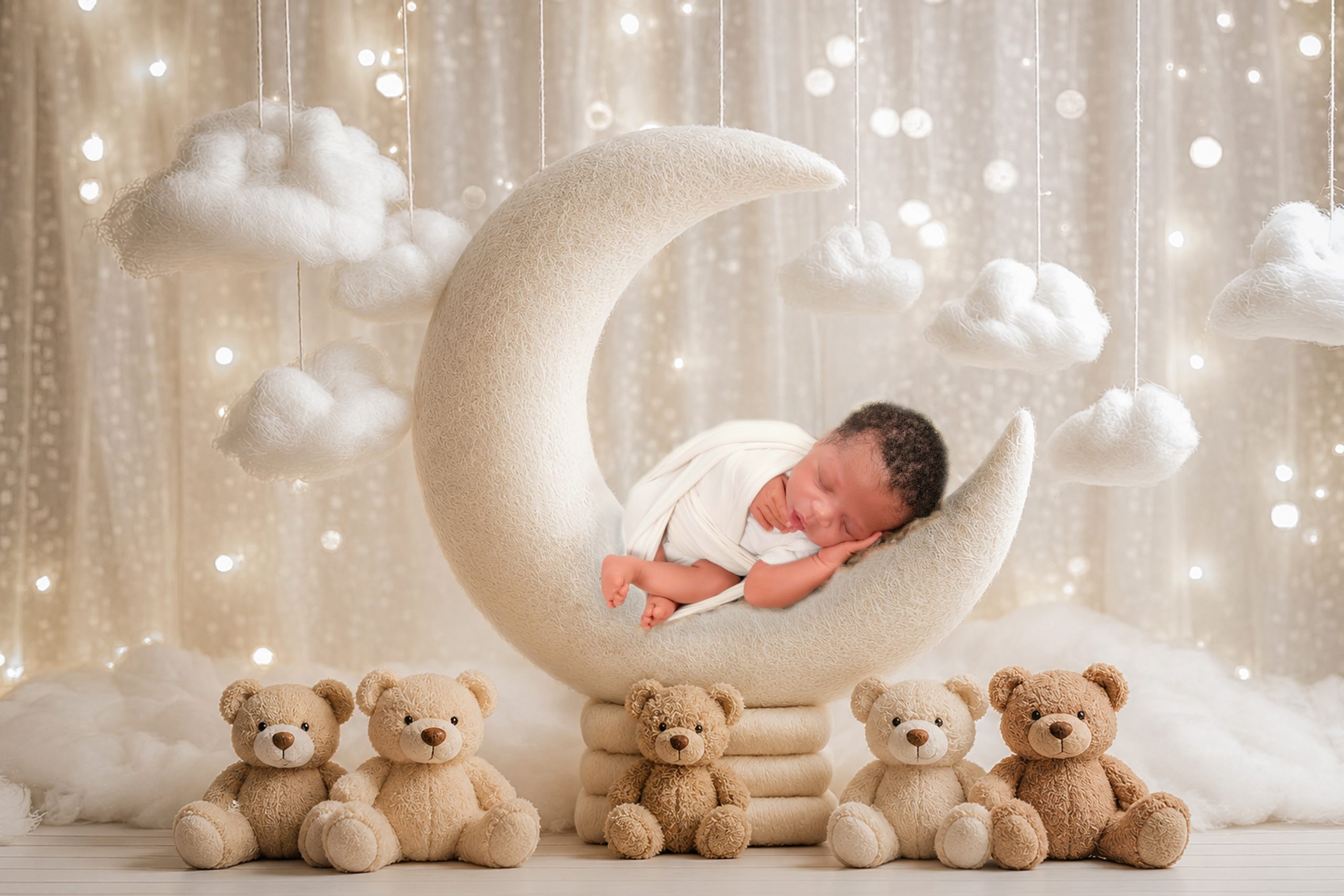 Newborn digital moon art
