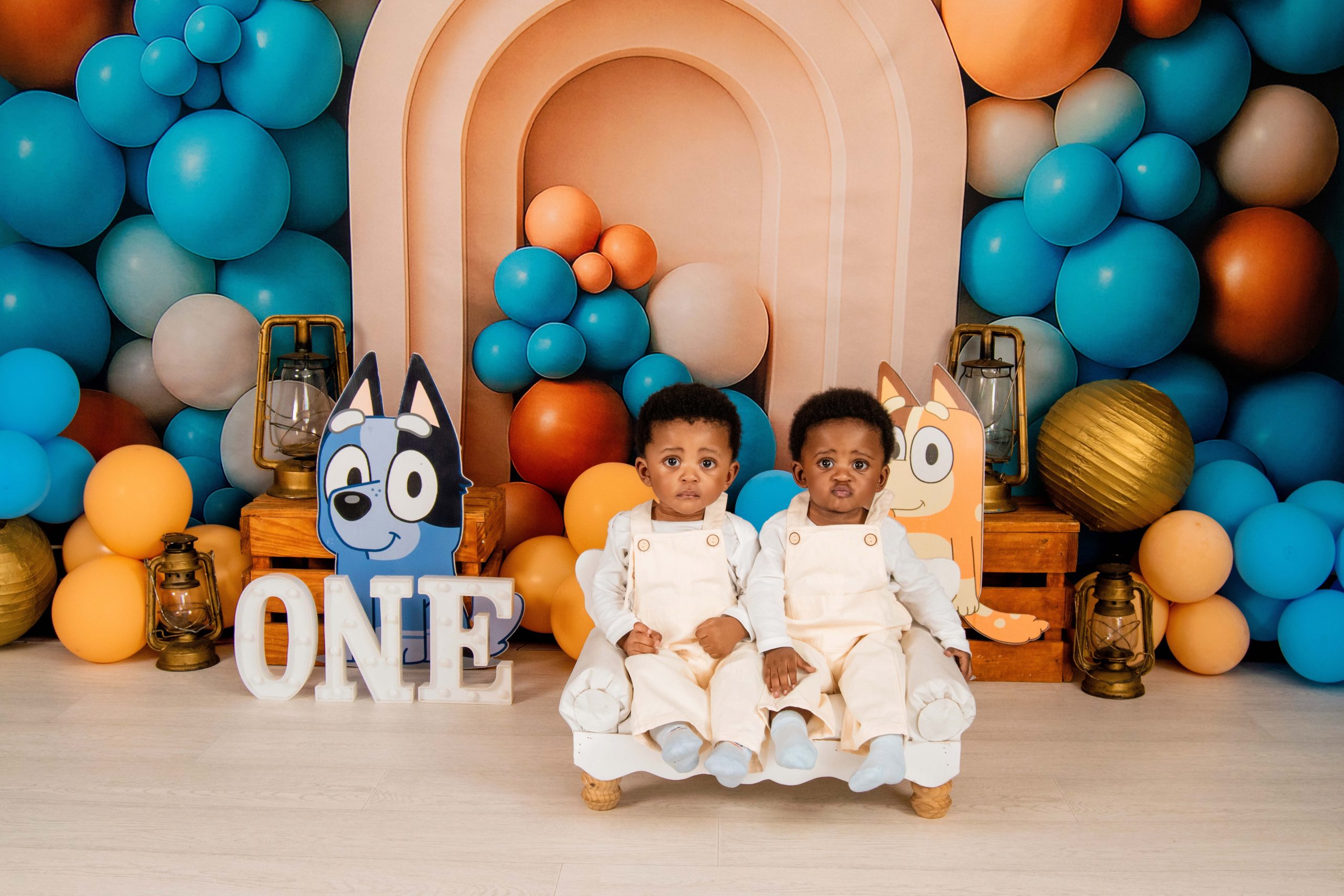 twins first birthday photoshoot polokwane studio